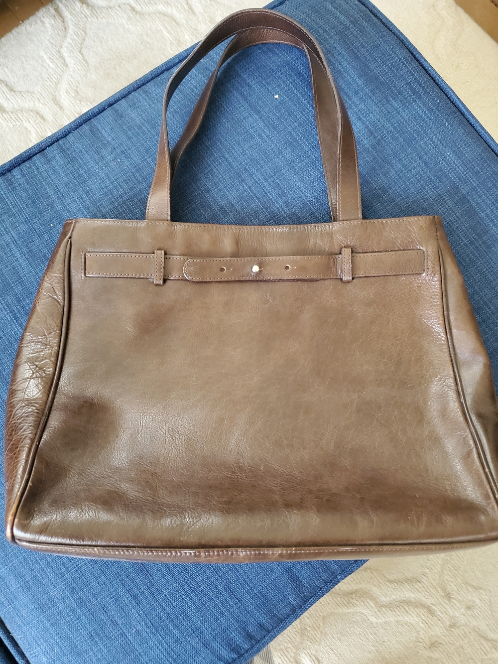 Brooks Brotherd Vintage Brown Leather Satchel